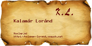 Kalamár Loránd névjegykártya