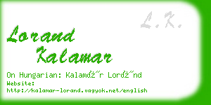 lorand kalamar business card